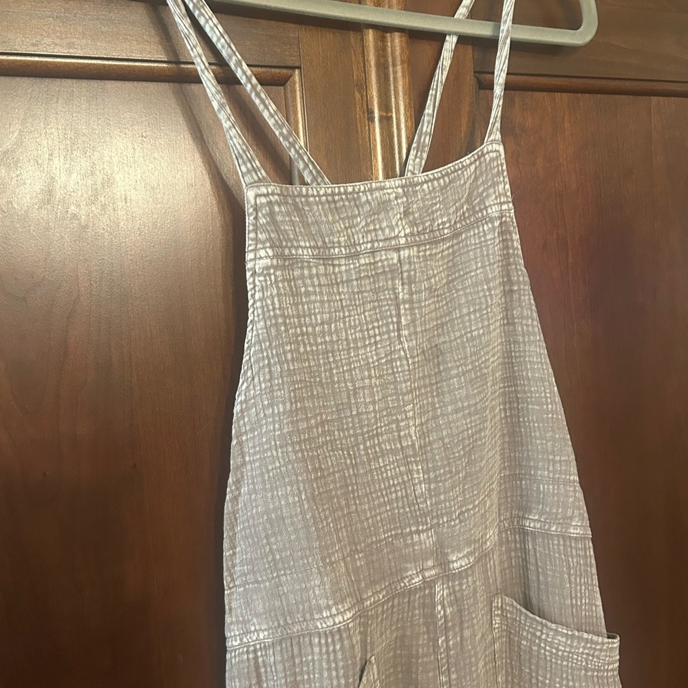 Easel brand Tie-Back Wide-Leg Jumpsuit in Taupe/ Light brown / Mushroom color